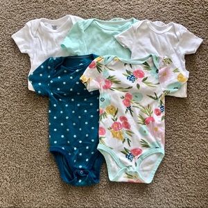 Lot of 5 Toddler/Baby Girl Onesies
